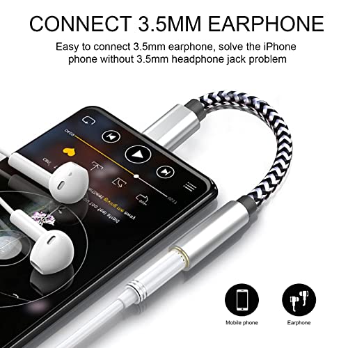 iPhone için Aux Kablosu, [Apple Mfi Sertifikalı] 3'ü 1 arada iPhone Kulaklık Jakı iPhone'dan arabaya 3.5 mm Aux Kablosu, Yıldırımdan