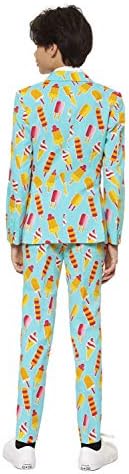 Opposuits Farklı Baskılarda 10-16 Yaş Arası Genç Erkekler için Çılgın Takım Elbise-Komik Tasarımlarda Ceket, Pantolon ve Kravat