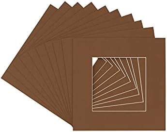 CountryArtHouse Çikolata Asitsiz 20x20 Resim Çerçevesi Paspaslar, 8x8 Resimler için Beyaz Çekirdekli Konik Kesimli-20x20 Çerçeveye