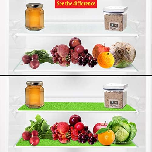 Buzdolabı Buzdolabı Çekmeceleri için Dualplex Meyve ve Sebze Ömrü Uzatıcı Astar, 12 x 15 İnç, 4 Paket 2 Sarı 2 Yeşil İçerir-Ürünlerinizin