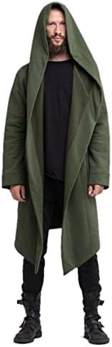 XXBR Erkek Yenilik Kapşonlu Hırka, Uzun Kollu Açık Ön Tunik Uzun Ceketler Cosplay Kostümleri Parti Pelerin Giyim