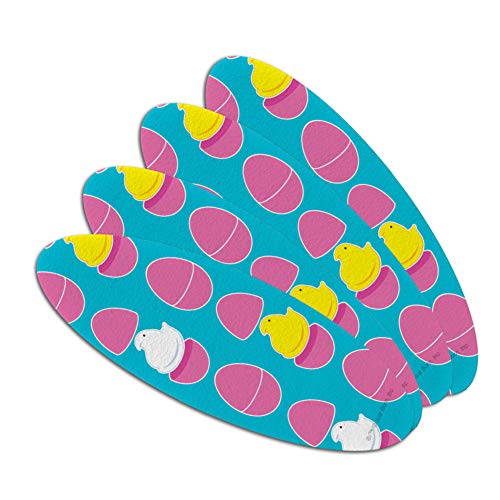 Peeps Kuluçka Plastik Paskalya Yumurtaları Desen Çift Taraflı Oval tırnak törpüsü Zımpara Kurulu Seti 4 Paket