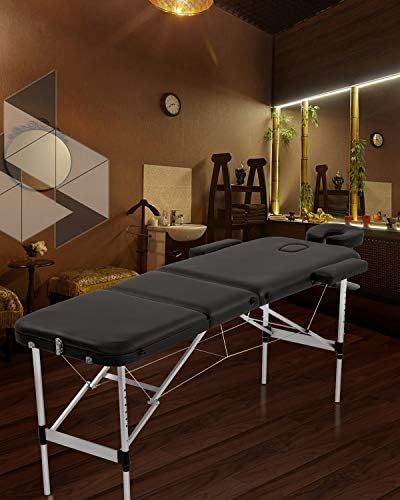 Alüminyum masaj masası Taşınabilir masaj yatağı 73 İnç Uzun Yüksekliği Ayarlanabilir 3 Katlanır masaj masası Taşıma Çantası