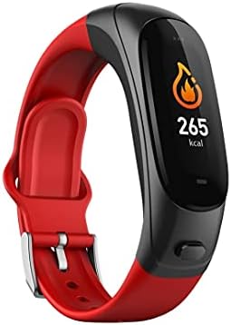 PHTW Akıllı Bilezik Bluetooth Kulaklıklar İki-in-One Çağrı Sağlık İzleme Ayrı Çok Fonksiyonlu Kablo İzle Spor Step (Renk: Kırmızı)