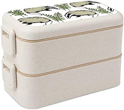 Güzel Porsuk Bento kutusu çift katmanlı öğle yemeği kutusu taşıması kolay ev yapımı yemekler Bir boyut