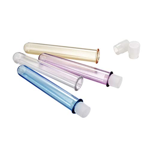 Cabilock 4 adet Plastik test tüpü Şeffaf Tüp Vazo vidalı kapaklar Tıbbi Kimyasal Laboratuvar Laboratuvar Okul Eğitim Bar KTV