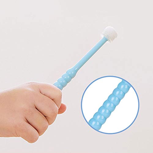 Çocuk Diş Fırçası Manuel Diş Fırçaları Çocuk Diş Fırçası 360 Derece Diş Fırçası Yaşları 5-9 Yıl Ekstra Mikro Kıllar Mavi Pembe
