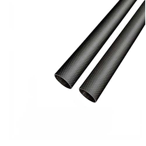3K Karbon Fiber Tüp, Uzunluk 500 mm, İç Çap 10 mm, Dış Çap 14 mm, Düz Örgü ped (2 ADET).