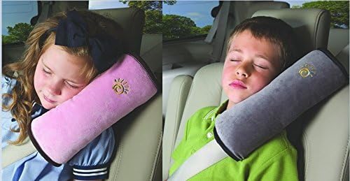 PWS Satış Araba Emniyet Kemeri Yastık 2 Paket Çocuklar / Yetişkin Çocuk Kafalık Emniyet Kemeri Seyahat Boyun Desteği-Pembe