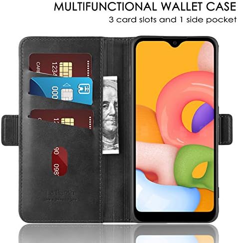 La Farah samsung kılıfı Galaxy A01, deri cüzdan Kılıf Koruyucu Kapak Kapak ile Kart Sahipleri ve Kickstand için Samsung Galaxy