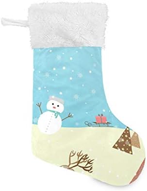 Qılmy Freevector Noel Köyü Noel Çorapları Kişiselleştirilmiş Büyük Noel Çorabı Sevimli Kar Tanesi Çorapları Noel Süslemeleri