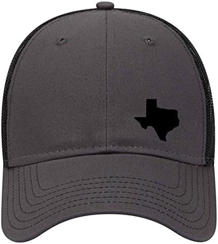 ıZZYZX Siyah Texas Eyalet Haritası 6 Panel Düşük Profil Mesh Geri kamyon şoförü şapkası - Erkekler ve Kadınlar için