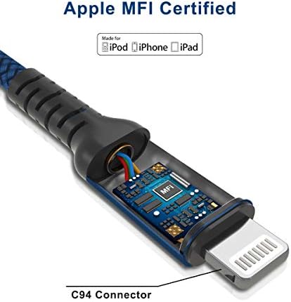 USB C'den USB A Adaptörlü Yıldırım Şarj Kablosu 10ft'ye, Apple MFİ Sertifikalı Tip C Güç Teslimatı PD Hızlı Şarj Kablosu Yeni