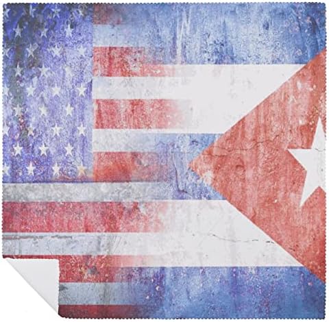 Retro ABD Küba bayrağı yeniden kullanılabilir bez peçeteler yumuşak ve rahat yemek masası dekorasyon
