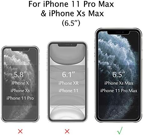 MOSNOVO Premium Cam Ekran Koruyucu için iPhone 11 Pro Max / iPhone Xs Max [Rehberlik Çerçeve Dahil] (2 Paketi) [Kolay Kurulum]