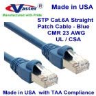 ABD'de üretilmiştir - 35 Ft Korumalı Cat6a STP 10G Yüksek Performanslı Snagless STP Ethernet Yama Kablosu (Mavi) - UL CSA CMR