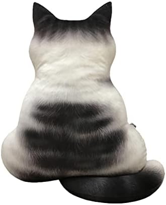 Efitty Kedi Peluş Yastık, 3D Stereo Kediler Geri Görünüm Bebek Dolması Hayvan Peluş Kedi Yastık, sevimli Karikatür Kedi Şekilli