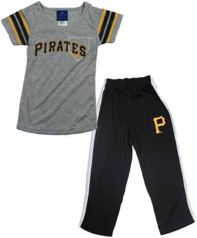 Outerstuff MLB Pittsburgh Pirates Kızlar 2 Parçalı Pijama Pantolon ve Gömlek