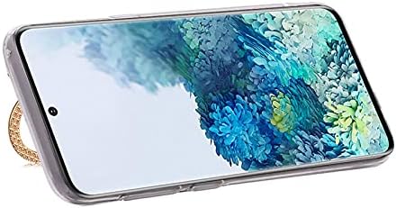 LCHDA Glitter samsung kılıfı Galaxy A52 5G, Bling makyaj aynası Lüks Sparkle Rhinestone Elmas Yüzük ile Kickstand Yumuşak Temizle