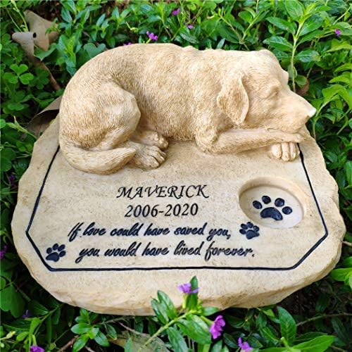 somiss Köpek Anıt Taşları Bahçe Taşları, Üstte Uyuyan Bir Köpek Yavrusu ile Kişiselleştirilmiş Köpek Mezar İşaretleri Mezar