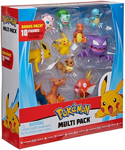 Pokemon Resmi Nihai Savaş Figürü 10'lu Paket-2 Pikachu, 2 Charmander, 2 Squirtle, 2 Bulbasaur, 2 Eevee, 2 Jigglypuff, 3 Magikarp,