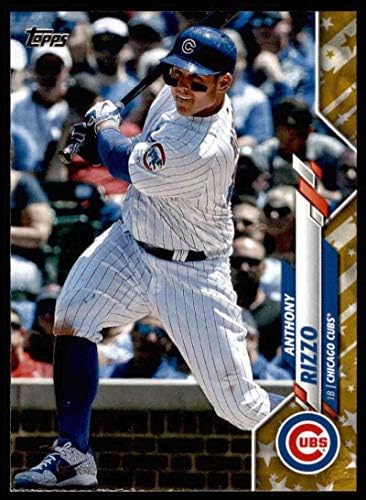2020 Topps Altın Yıldız Beyzbol 51 Anthony Rizzo Chicago Cubs Bireysel Resmi MLB Paralel Ticaret Kartı Yeşil WM Sınırlı Sayıda