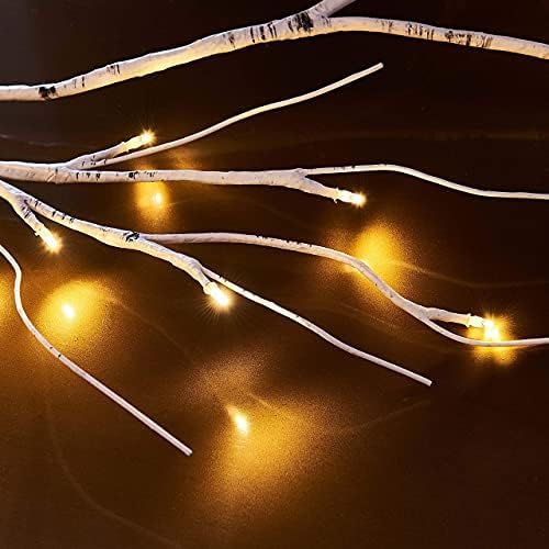 Haıruı ışıklı huş çelenk Branhces pil ışletilen 8 fonksiyonları ıle Çok renkli ve sıcak beyaz ışıklar şükran Noel tatil dekorasyon