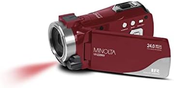 Minolta MN220NV 1080p Full HD 24MP Gece Görüş Kamerası wıfı w/32GB Hafıza Kartı (Kırmızı)