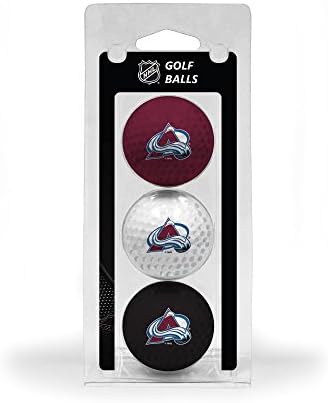 Takım Golf NHL Colorado Çığ Düzenleme Boyutu Golf Topları, 3 Paket, Tam Renkli Dayanıklı Takım Baskısı