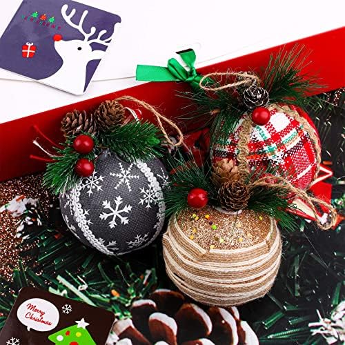 Aodaer 6 Paket Noel Ağacı Topu Süsler 4 Adet bebeğin İlk Noel Süs Noel ağaç dekor Asılı Işaretleri Topu Baubles Kenevir Halat