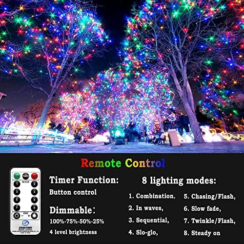 Noel ışıkları açık 1000 LED 403ft süper uzun dize ışıkları ile 8 modları ve zamanlayıcı, fiş pırıltı peri ışıkları dekor için