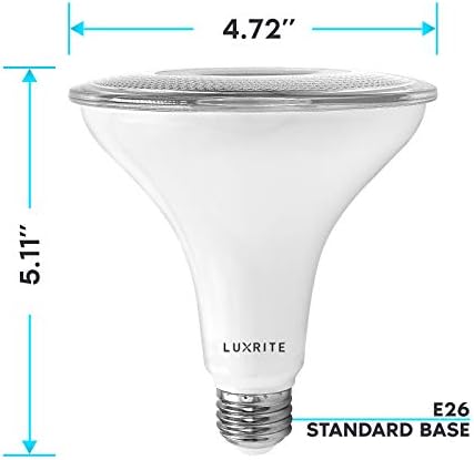 Luxrite 12 Paket PAR38 LED Dış Mekan Taşkın Ampulleri, 120W Eşdeğeri, 1250 Lümen, 3000K Yumuşak Beyaz, 15W Kısılabilir, İç