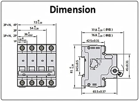 NVFED 1/2/3/4 Kutup Din Ray Mini Devre Kesici Ev Hava Anahtarı Dağıtım Kutusu Mekanik Ekipman Motor Koruma (Renk : 1 P, Boyutu: