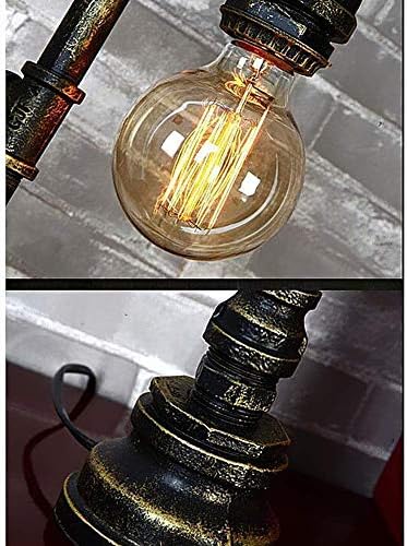 REXUN Steampunk Endüstriyel Retro Metal Su borusu masa lambası, E27 Edison demir Başucu Masa Lambası, vintage Gece Lambası