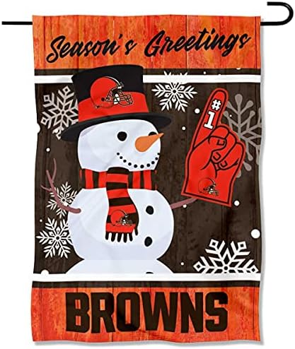 Cleveland Browns tatil kış kar Bahçe bayrağı çift taraflı afiş