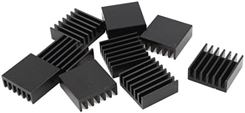 uxcell 10 Adet Siyah Alüminyum radyatör ısı emici Soğutucu 14mm x 14mm x 6mm