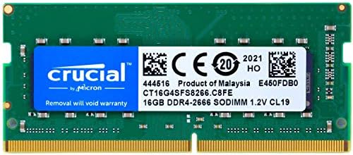 Crucial 16GB DDR4 SDRAM Bellek Modülü-Dizüstü Bilgisayar için-16 GB-DDR4-2666 / PC4-21300 DDR4 SDRAM-CL19-1.20 V-ECC olmayan-Tamponsuz-260-pin-SoDIMM