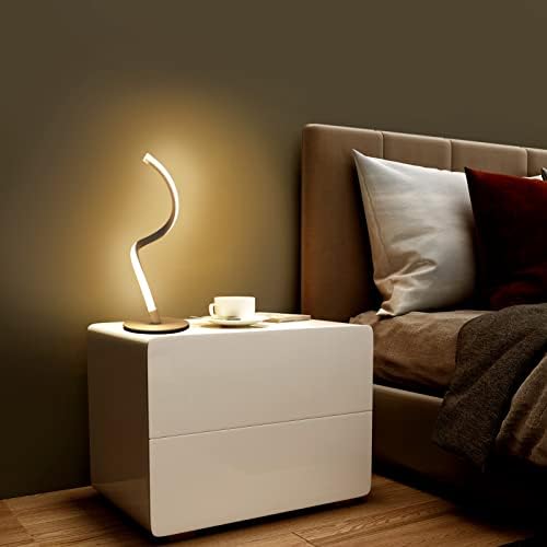 Phenas Spiral LED Masa Lambası 3 Renk Değiştirme LED Başucu Lambası Modern Dokunmatik Dim LED Zemin yatak odası için lamba