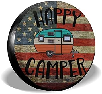 XWQWER Mutlu Camper Kamp Camper RV SUV Römork Kamyon ve Birçok Araç için Yedek Lastik Kapak, evrensel Fit Tekerlek Kapakları