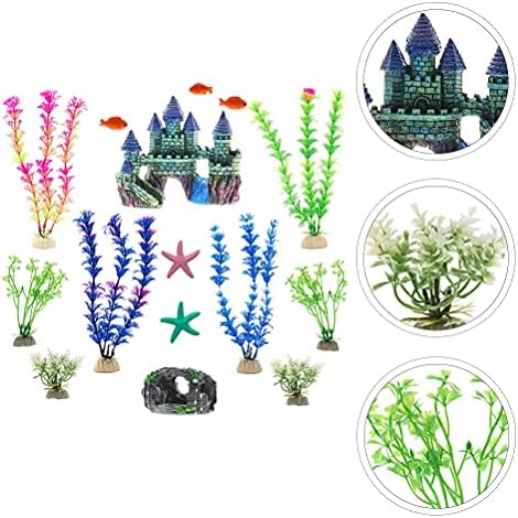 TEHAUX 15 adet Akvaryum Dekorasyon Yapay Mercan Deniz Anemon kiti Minyatür Peyzaj