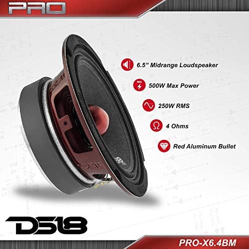 DS18 Çifti 6.5 Orta Kademe Hoparlörler ile Çifti Hızlı Halka Hoparlör Bölme 500 W Max, 4 Ohm-Kalite Ses Kapı Hoparlörler için