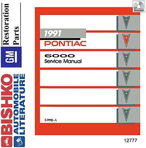 bişko otomotiv edebiyatı 1991 Pontiac 6000 Mağaza Servis Onarım Kılavuzu CD'si