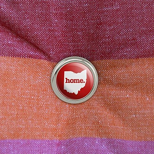 Ohio OH Home State Katı Kırmızı Resmi Lisanslı Metal El Sanatları Dikiş Yenilik Düğmeleri-4 Set