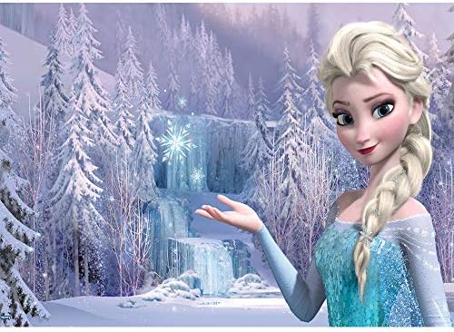1st Doğum Günü Fotoğraf Arka Planında Kız 7x5 Prenses Elsa Fairytale Buz Kale Zemin Bebek Duş Kızlar için Kişiselleştirilmiş