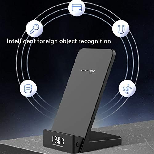 Xflelectronic Qi kablosuz şarj standı ile Saat Ekran, 10 W Hızlı Şarj Dağı için iPhone Xs Max/Xs / XR / 8 / Samsung S10 / S9