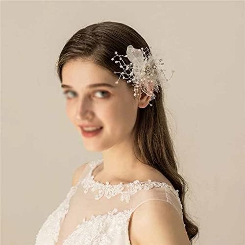 DKJGH Çiçek Gelin Klipler İnciler Saç Takı El Yapımı Kadın Başlığı Moda Düğün Aksesuarları Nedime Şapkalar