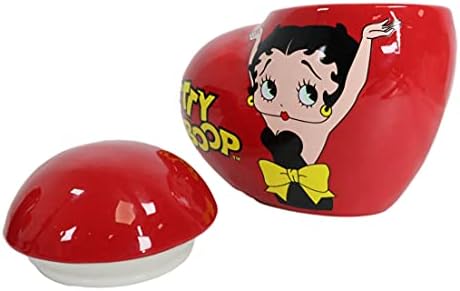 Ebros Hediye Yenilik Koleksiyonu Kalp Şeklinde Aşk Betty Boop Vintage Tuhaf Komik Seramik kurabiye kavanozu Heykelcik Tüm Amerikan