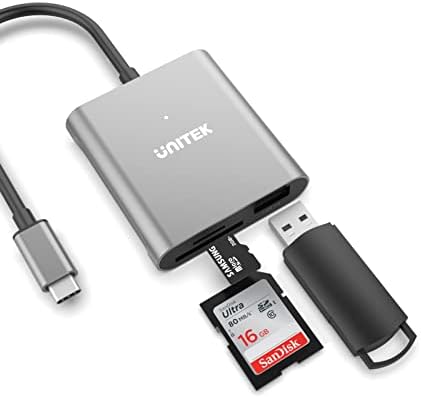 SD Kart Okuyucu USB C, Unıtek 3 in 1 Tip C USB Kamera SD / Micro SD Hafıza Kartı Okuyucu Adaptörü MacBook Pro/Air, iPad Pro,