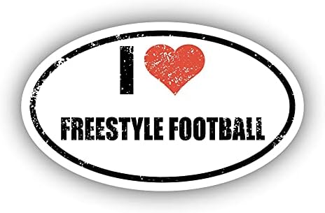 Ben Aşk Freestyle Futbol Ben Kalp Euro Oval Sticker Vinil 3 M Çıkartması 3 in x 5 in