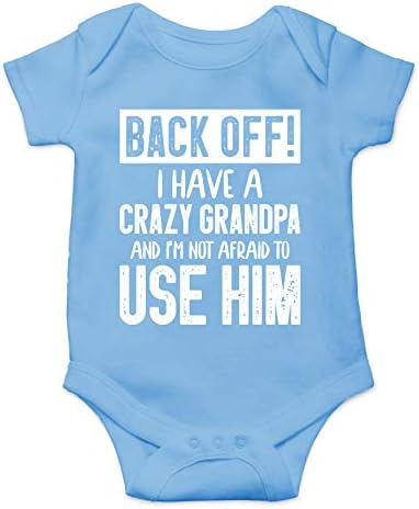 Geri çekil !! Çılgın bir Büyükbabam Var ve Onu Kullanmaktan Korkmuyorum Sevimli Komik Bebek Bodysuit Bebek Romper